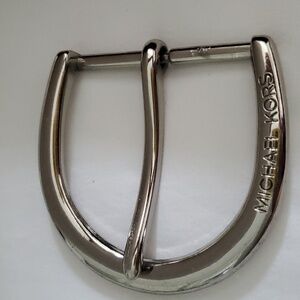 Michael Kors Belt Buckle Silver Tone Women Metal Neutral Designer Minimal MK